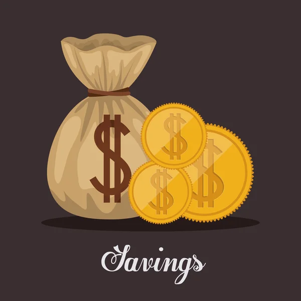 Économiser de l'argent design — Image vectorielle