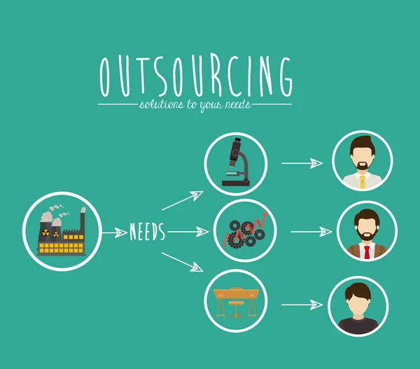 Outsourcing  design — Stock Vector