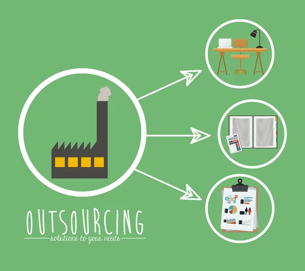 Outsourcing  design — Stock Vector