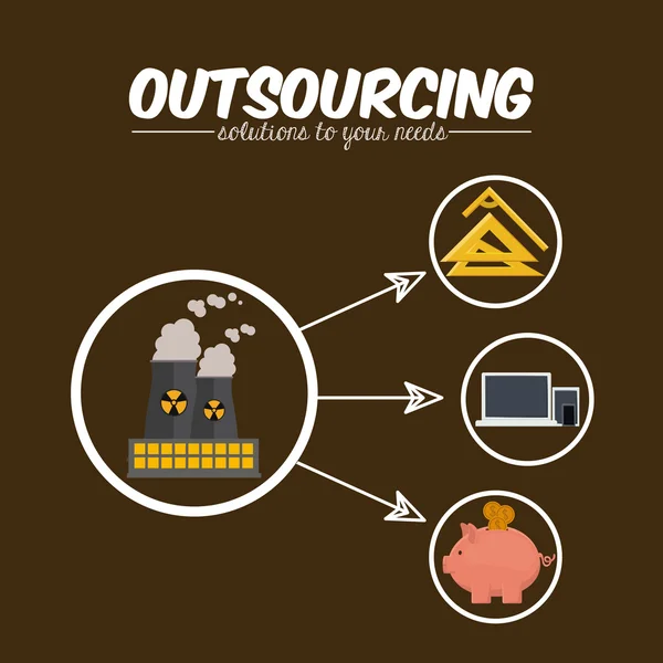 Outsourcing  design — Stock Vector