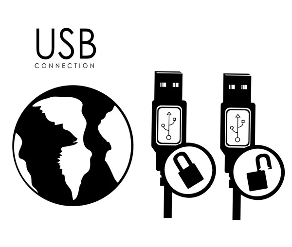 USB-ontwerp — Stockvector