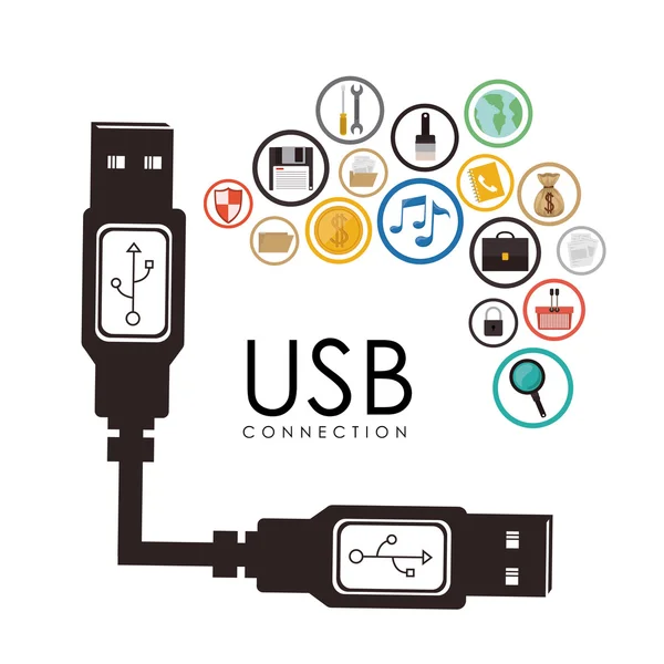 USB-ontwerp — Stockvector