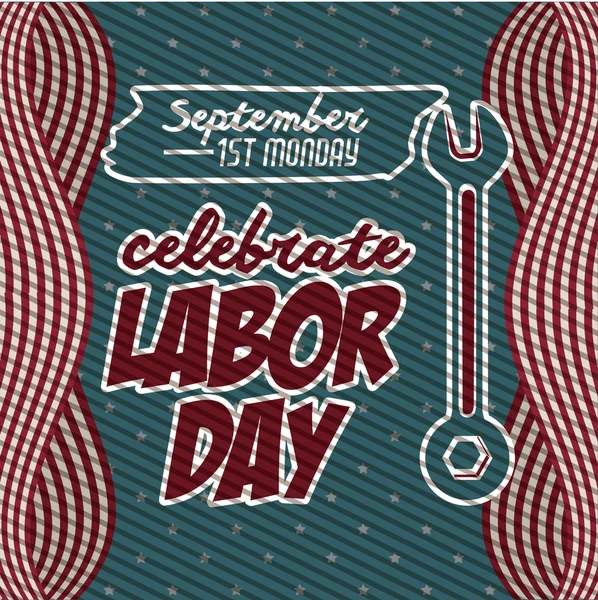 Retro Labor day design — Stock Vector