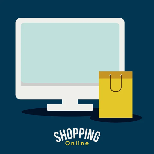 Shopping design en ligne — Image vectorielle