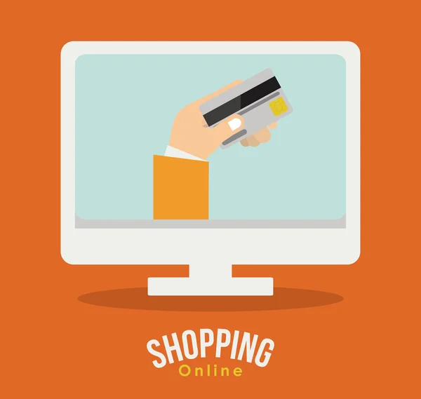 Shopping design en ligne — Image vectorielle