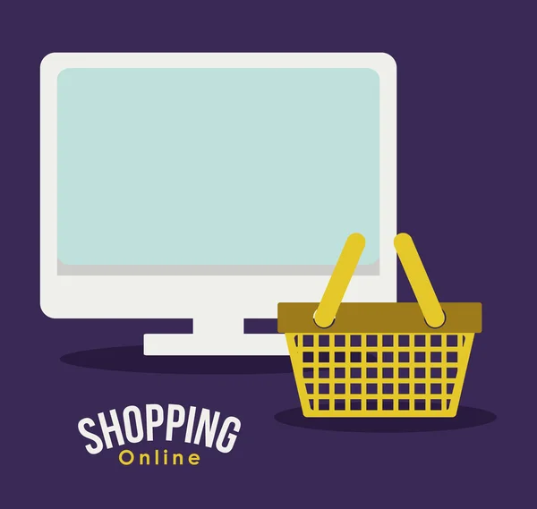 Shopping design en ligne — Image vectorielle