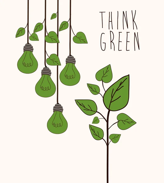 Think green design — Stock Vector