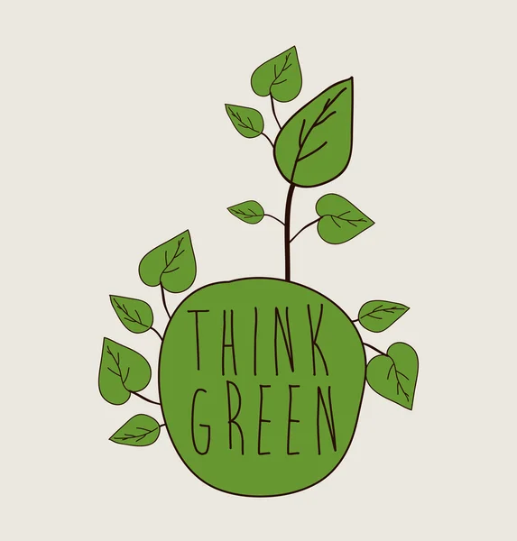 Think green design — Stock Vector