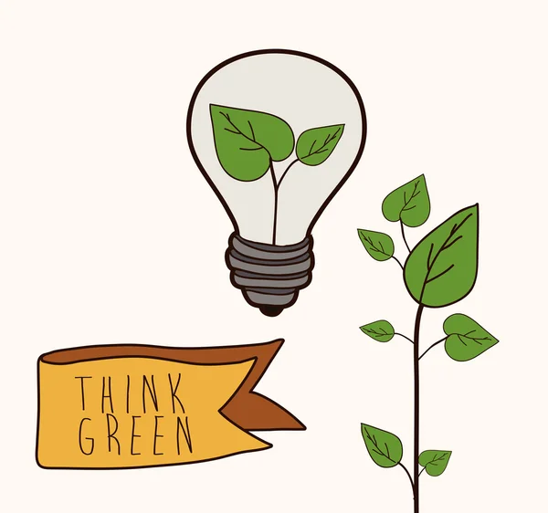 Think green design — Stock Vector