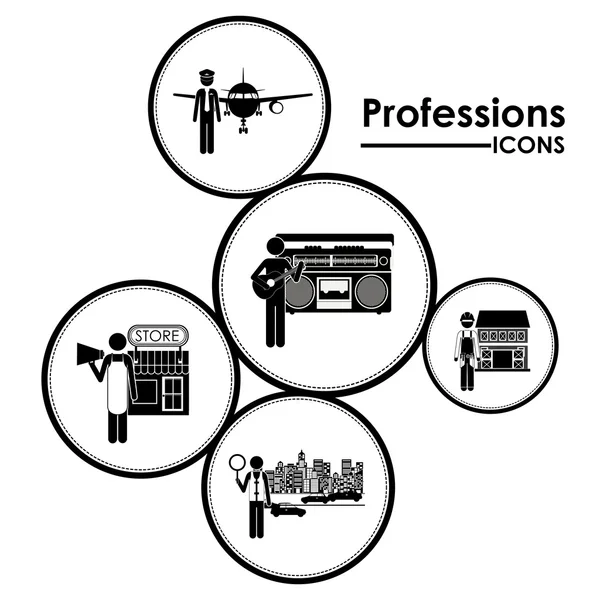 Diseño de profesiones — Archivo Imágenes Vectoriales