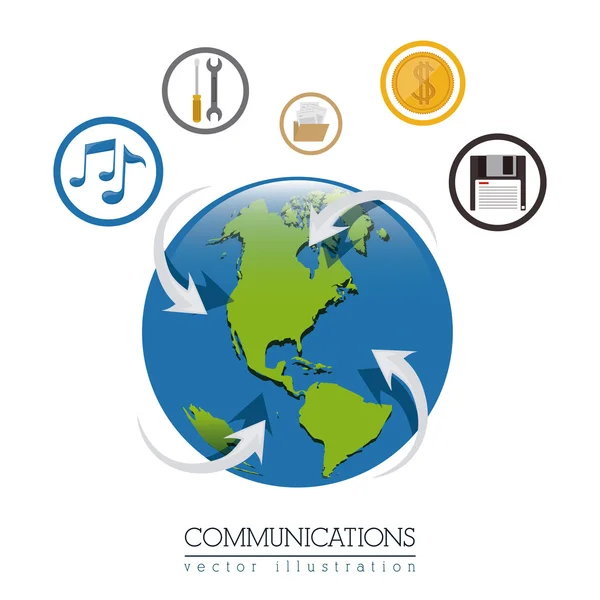 グローバル ・ コミュニケーション デザインします。 — ストックベクタ
