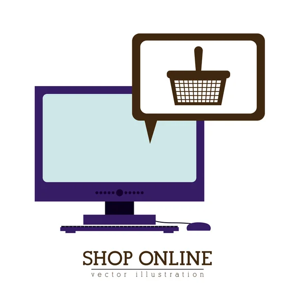 Compras online design — Vetor de Stock