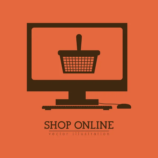 Compras online design — Vetor de Stock