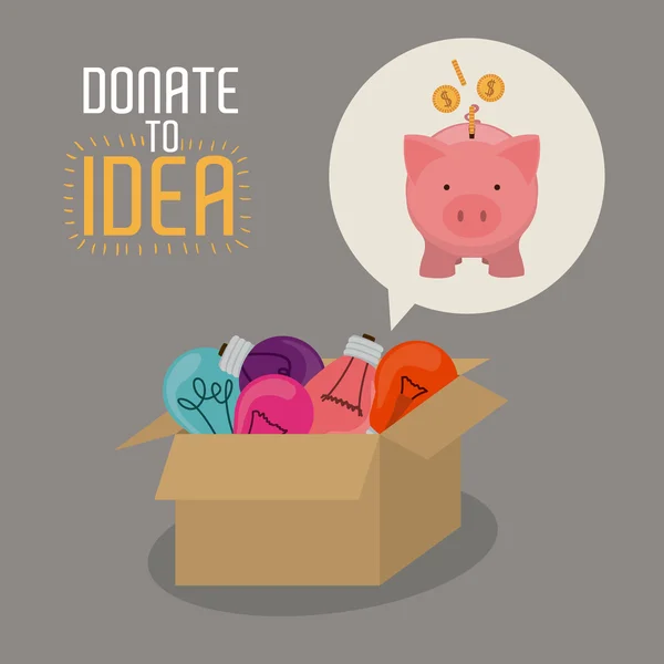 Faire un don à idea design — Image vectorielle