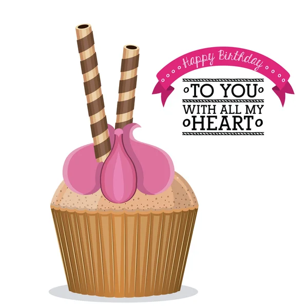 Design Cupcake — Vettoriale Stock