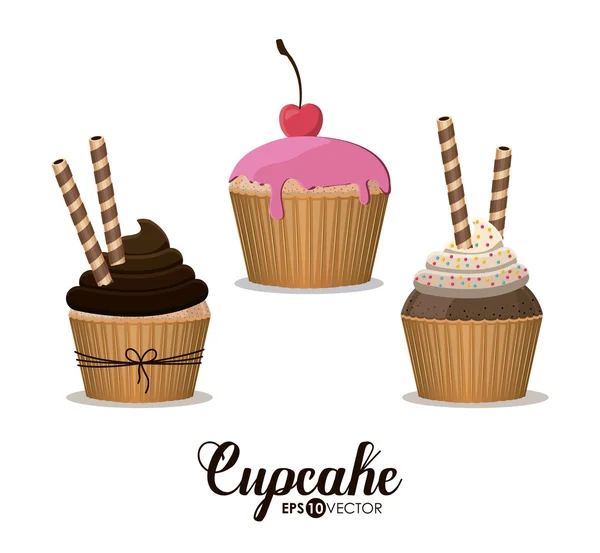 Diseño de cupcakes — Archivo Imágenes Vectoriales