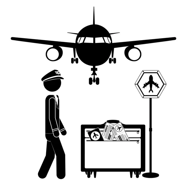 Airport design — Stock Vector