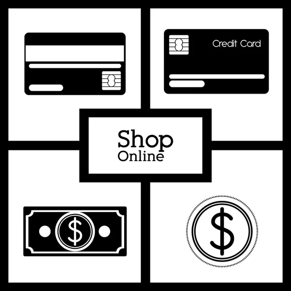 Compras online design — Vetor de Stock