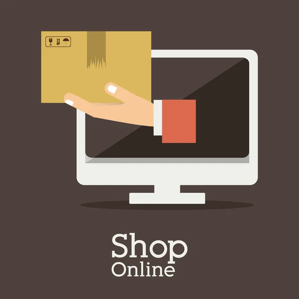 Compras online design — Vetor de Stock