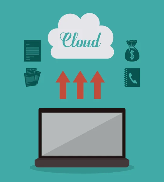 Progettazione cloud computing — Vettoriale Stock