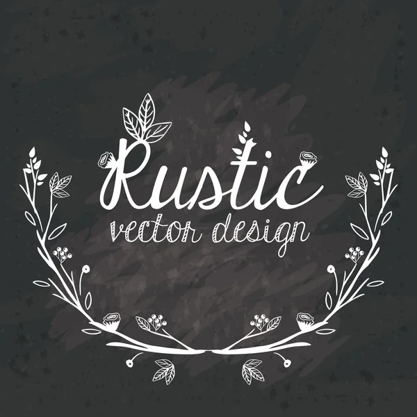 Rustieke vectorillustratie ontwerp, zwart-wit — Stockvector