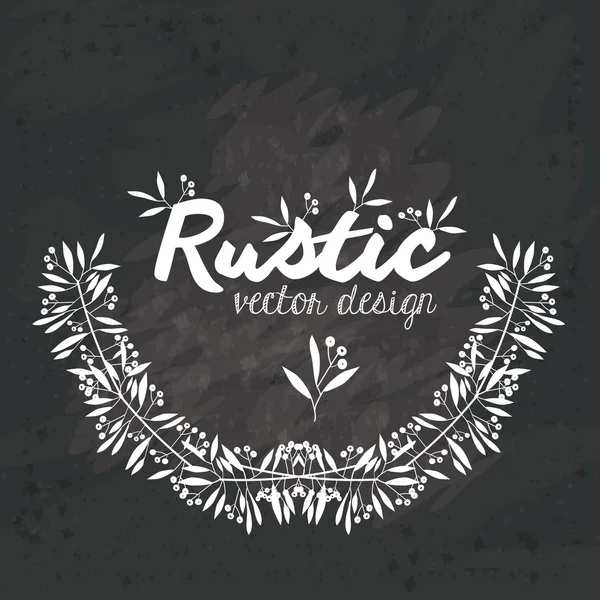 Rustieke vectorillustratie ontwerp, zwart-wit — Stockvector