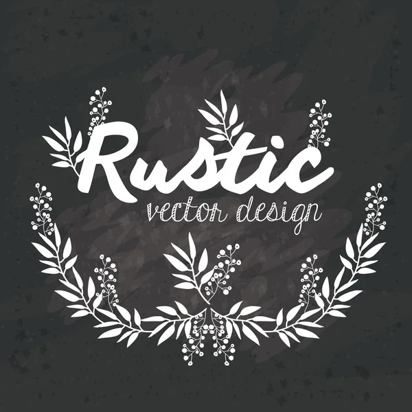 Rustic vector design, black and white illustration — Stock Vector