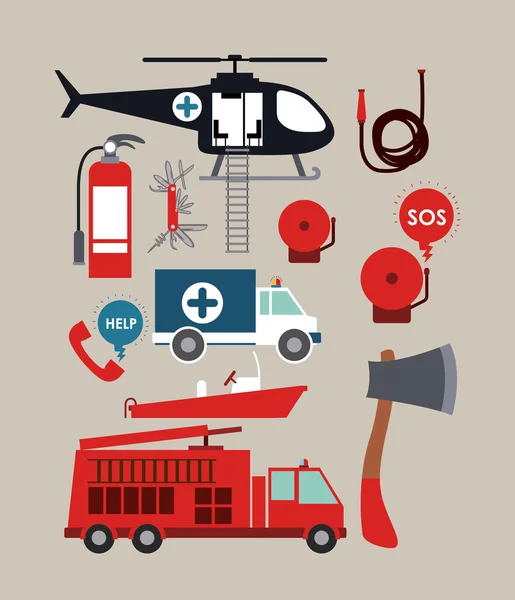 緊急サービスの設計 — ストックベクタ