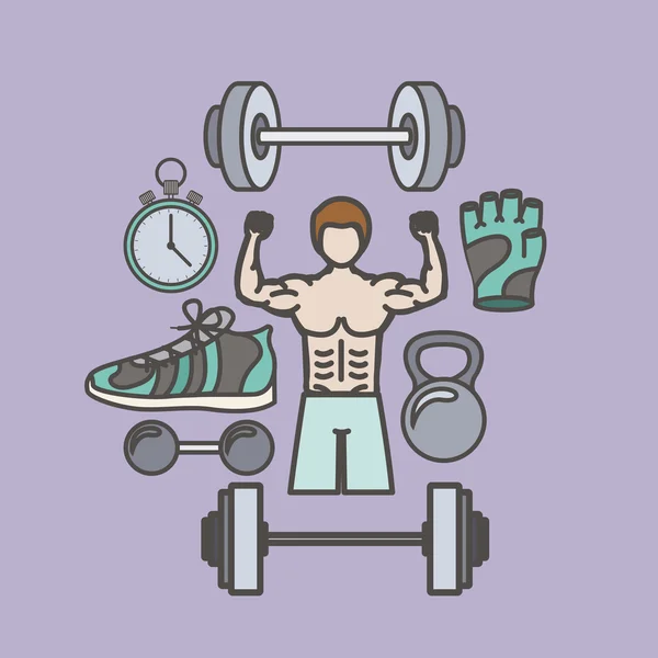 Fitness diseño de estilo de vida — Archivo Imágenes Vectoriales