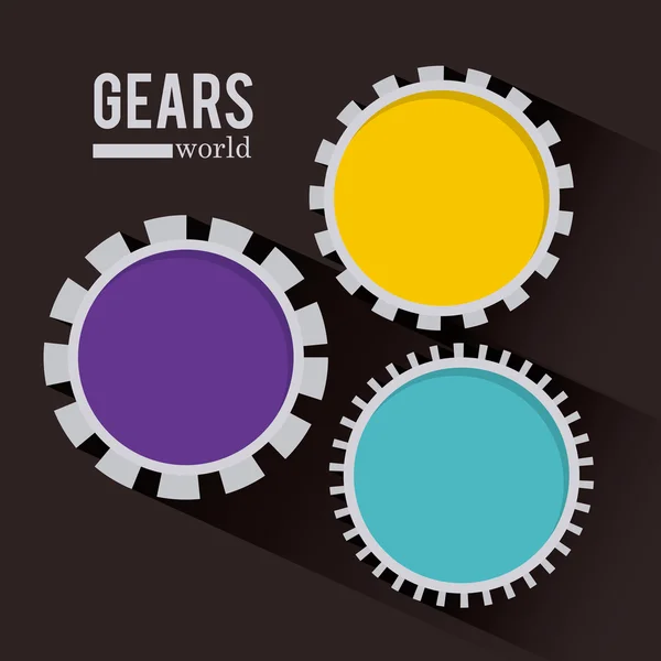 Gears world  design — Stock Vector