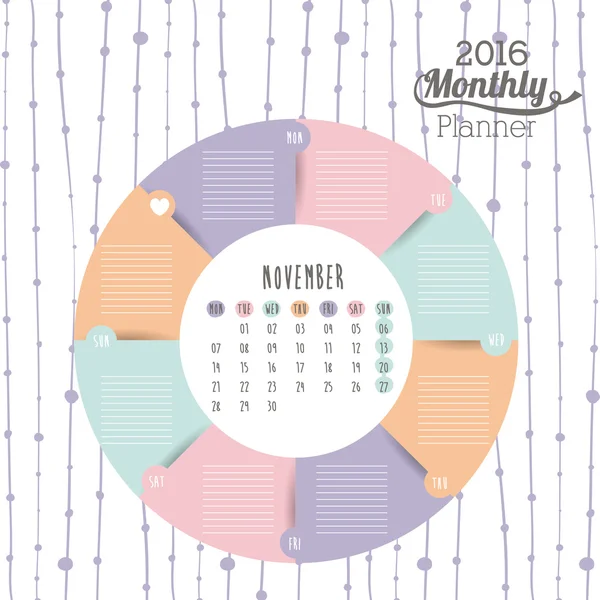 Calendar year 2016 — Stock Vector