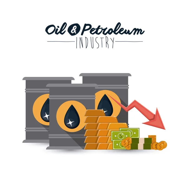 Precios del petróleo y el petróleo — Vector de stock