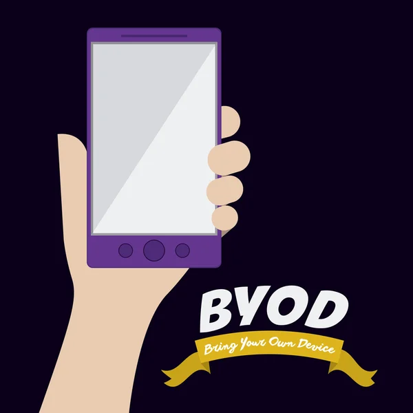 BYOD Design, illustrazione vettoriale — Vettoriale Stock