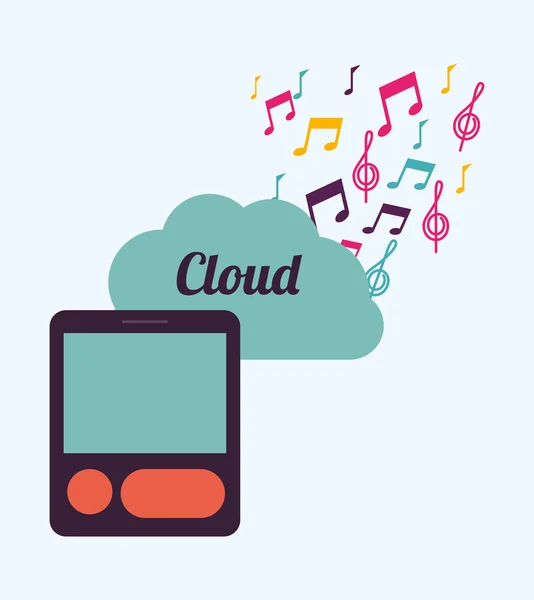 Cloud computing, vektor illusztráció — Stock Vector