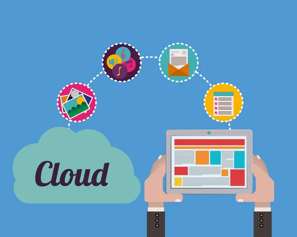 Cloud computing, vector illustratie — Stockvector