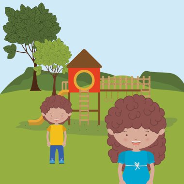 çocuk eğlence, vektör çizim