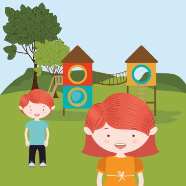 çocuk eğlence, vektör çizim