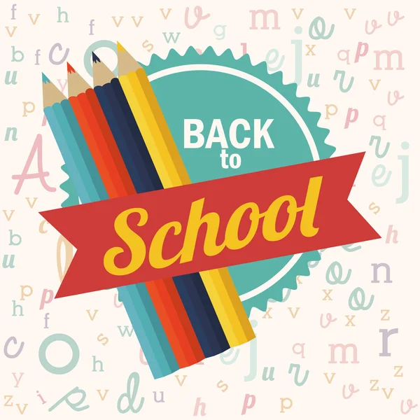 Terug naar school, vector illustratie — Stockvector