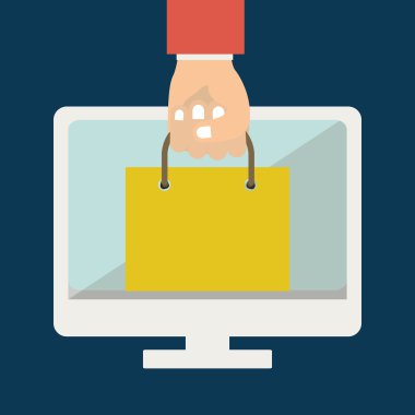 Ürün satın alma, illüstrasyon vektör