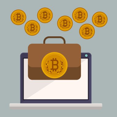 bitcoin ticaret, vektör çizim