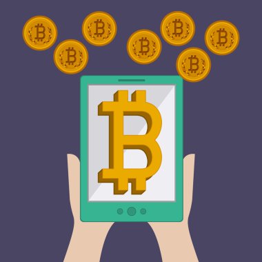 bitcoin ticaret, vektör çizim