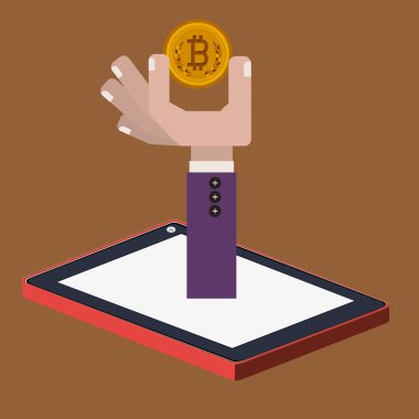 bitcoin ticaret, vektör çizim