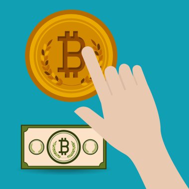 bitcoin ticaret, vektör çizim