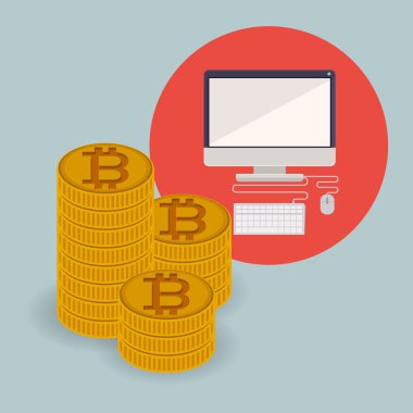 bitcoin ticaret, vektör çizim