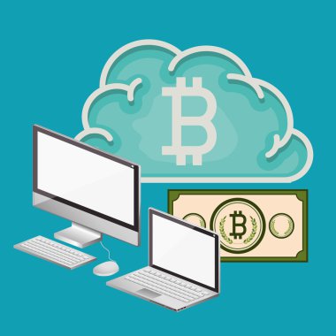 bitcoin ticaret, vektör çizim