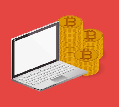 bitcoin ticaret, vektör çizim