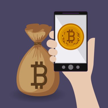 bitcoin ticaret, vektör çizim