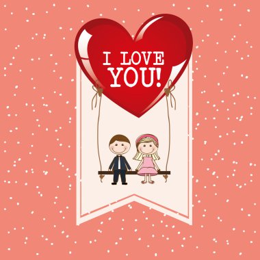 aşk kartı, vektör çizim