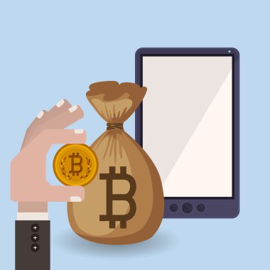 bitcoin ticaret, vektör çizim