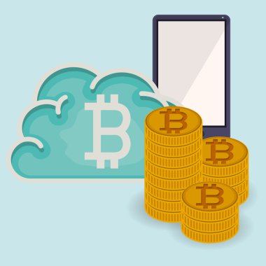 bitcoin ticaret, vektör çizim